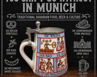 Vintage German Porcelain Beer Stein Things to Eat, Drink and Do in Munich Beer Stein Liegl Art