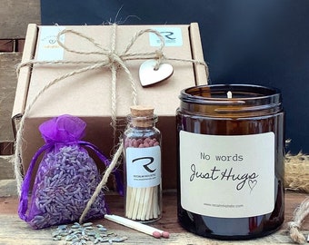 No words just hugs, Aromatherapy Candle, Sympathy Candle, No Words, Thinking of you candle, Condolence Gift, Bereavement Gift, Sympathy Gift