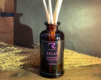 Reed Diffuser, RECALM®HOLISTIC, RELAX Blend, Aromatherapy Reed Diffuser with Lavender, Cedarwood & Clary Sage, Essential Oils Reed Diffuser