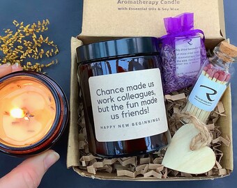Coworker Leaving Gift: Aromatherapy Soy Candle, Essential Oils / Friendship Scented Candle Gift / Leaving Gift / Gift for her him / Bestie