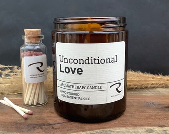 Unconditional Love, Scented Soy Candle, Non-toxic Candle, Aromatherapy Candle, Gift for her, Gift for Mum, Home Decor, Naturally Scented Wax