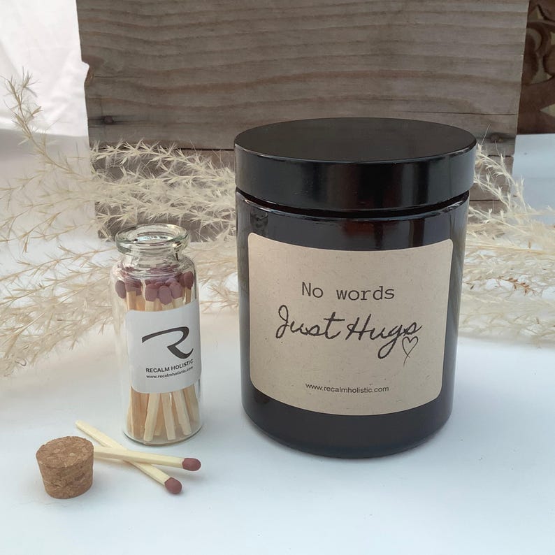 No words just hugs candle, Gift Box for Her Him, Sending you hugs in candle, Thinking of you gifts Gift for friend Get Well Soon Sympathy image 16