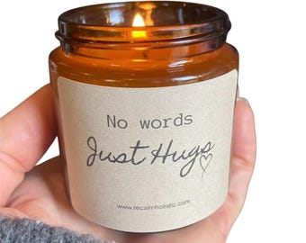 No words just hugs candle, Gift Box for Her Him, Sending you hugs in candle, Thinking of you gifts Gift for friend Get Well Soon Sympathy