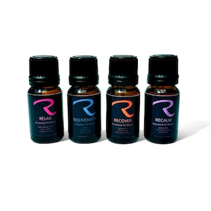 ReCalm Aromatherapy Essential Oil Blends: Relax, Rejuvenate, Recover - 4 x 10ml