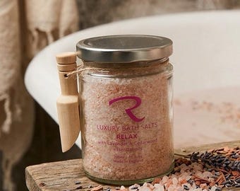Aromatherapy Bath Salts - Essential Oils, Botanical Soak, Vegan, Home Spa Gift, Christmas Pamper Gift, Secret Sant for her, Pamper Spa Care