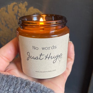 No words just hugs, Sympathy Candle, No Words, Thinking of you candle, Condolence Gift, Bereavement Gift, remember candle, Sympathy Gift Cute Candle only