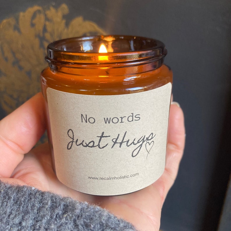 No words just hugs, sympathy candle, sympathy gift, Hug gift, big hug gift, thinking of you, thinking of you candle, thinking of you gift, hug in the post, thoughtful gift, thinking of you candle