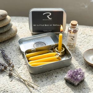 My Little Box of ReCalm®, Meditation Candles, Mindfulness Gift, Mini Beeswax Candles, Birthday for her him, Relaxation Gift, Self Care Gift image 2