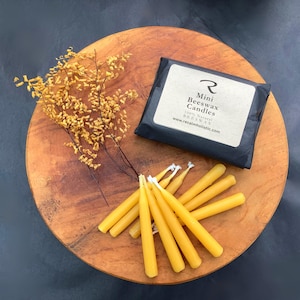 Mini Beeswax Candles, Mindful Moments, Beeswax Candles, Beeswax Taper Candles, ReCalm Holistic, Hand Dipped Beeswax Candles, Relaxation Gift, Calming Gift, 20 Minutes Candles, Yellow Candles, Birthday Candles, Non Toxic Candles, Meditation Gift