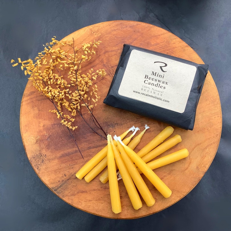 Mini Beeswax Candles, Mindful Moments, Beeswax Candles, Beeswax Taper Candles, ReCalm Holistic, Hand Dipped Beeswax Candles, Relaxation Gift, Calming Gift, 20 Minutes Candles, Yellow Candles, Birthday Candles, Non Toxic Candles, Meditation Gift