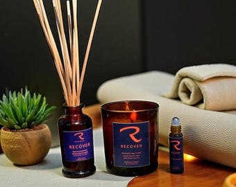 RECOVER Aromatherapy Candle for Wellness, Eucalyptus, Rosemary, Pine Essential Oil Candle