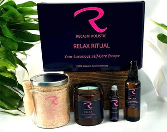 Relax Ritual Aromatherapy Gift Set, Relaxation Gift, Christmas Gift, Home Decor, Pamper Hamper, Spa Gift Box, Wellness Gift, Self Care Gift