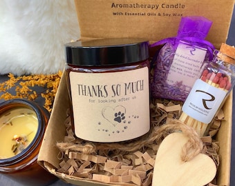 Thank You Aromatherapy Candle Gift Set, Pet Sitter Appreciation, Thank You Gift, Thank you for Looking After My dog, cat, pets, Appreciation