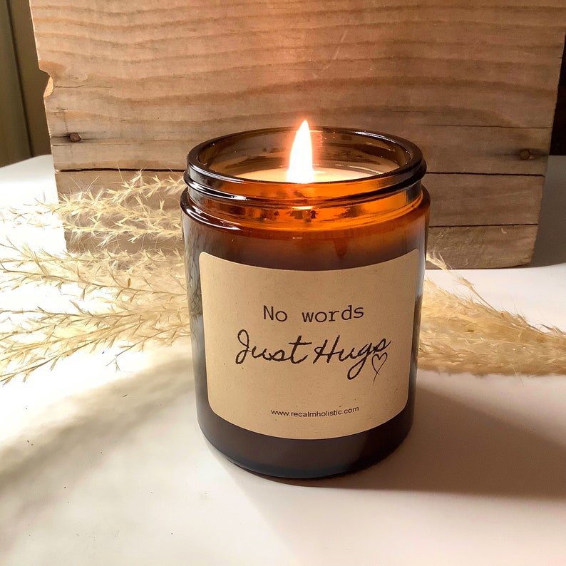 No words just hugs, Sympathy Candle, No Words, Thinking of you candle, Condolence Gift, Bereavement Gift, remember candle, Sympathy Gift Medium Candle only