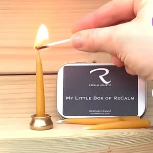My Little Box of ReCalm®, Meditation Candles, Mindfulness Gift, Mini Beeswax Candles, Birthday for her him, Relaxation Gift, Self Care Gift Boxed Set Only