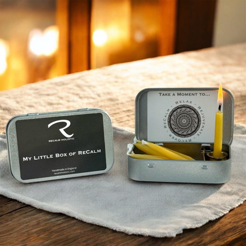 My Little Box of ReCalm®, Meditation Candles, Mindfulness Gift, Mini Beeswax Candles, Birthday for her him, Relaxation Gift, Self Care Gift image 16