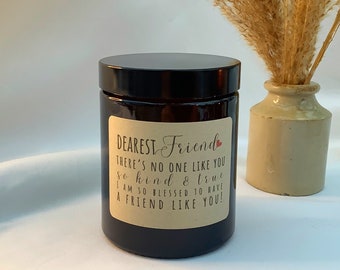 Dearest Friend, Friendship Scented Candle Gift, Dearest Friend, Best friend, Birthday Gift, Far Away Gift, Best Friend Gift, Bestie, Thanks