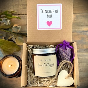 Bougie "Thinking Of You" - Cadeau De Condoléances, Parfum Lavande, Cire De Soja, Fait Main