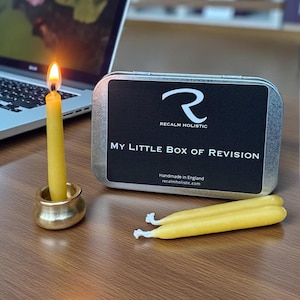 My Little Box of Revision©, Study, GCSEs, Meditation Gift, Relaxation Gift, Mini Beeswax Candle Set, Mindfulness Gift, Taper Candles