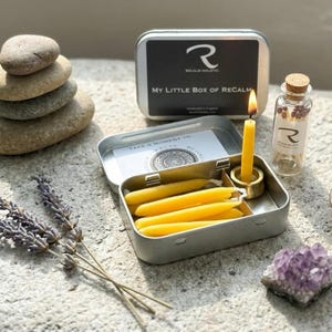 My Little Box of ReCalm®, Meditation Candles, Mindfulness Gift, Mini Beeswax Candles, Birthday for her him, Relaxation Gift, Self Care Gift image 1