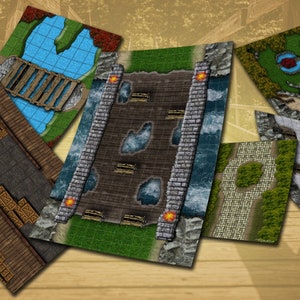 6 mapas de batalha Encouter para Dungeons and Dragons, Pathfinder e outros jogos de RPG | Terreno | Mapas DND | 5E | Missões secundárias | Missões paralelas