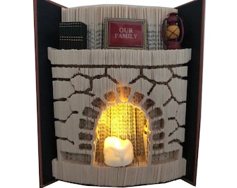 Book Folding Pattern - Fireplace - 280 Folds - 560 Pages - Outtie Cut and Fold-Advanced Level Pattern