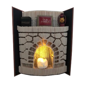 Book Folding Pattern Fireplace 280 Folds 560 Pages Outtie Cut and Fold-Advanced Level Pattern image 1