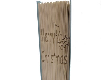 Book Folding Pattern - Merry Christmas - 186 Folds - 372 Pages - Innie Cut and Fold