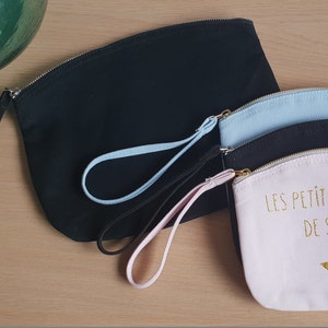 Pochettes avec fermeture à zip et anse, personnalisable, porte monnaie, rangement, mariage, EVJF, anniversaire, fête des mères image 5