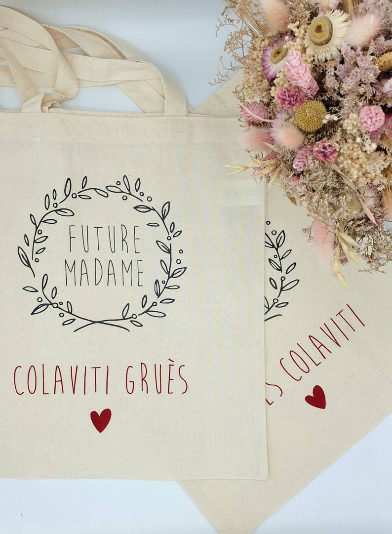 Totes Bag Personnalisés, EVJF, Demande Témoin, Mariage, Naissance, Annonce bild 2