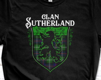 Clan Sutherland Scottish Tartan Lion Rampant Unisex T-Shirt