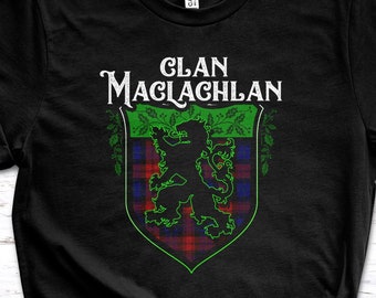 Clan MacLachlan Scottish Tartan Lion Rampant T-Shirt