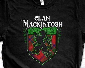 Clan MacKintosh Scottish Tartan Lion Rampant Unisex T-Shirt
