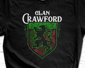 Camiseta unisex Clan Crawford Scottish Tartan Lion Rampant