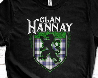 Clan Hannay Scottish Tartan Lion Rampant Unisex T-Shirt
