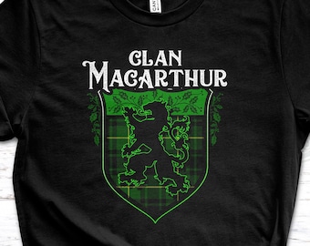 Clan MacArthur Schottenkaro Löwe Rampant T-Shirt