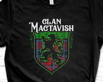 Clan MacTavish Tartan Lion Rampant T-Shirt, Scottish Heritage