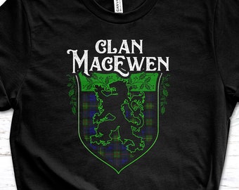 Clan MacEwen Scottish Tartan Lion Rampant Unisex T-Shirt