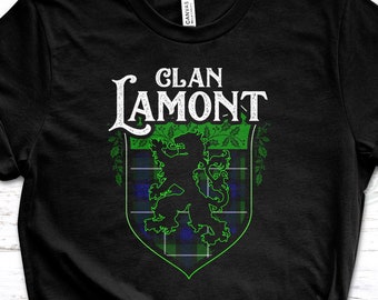 Clan Lamont Scottish Tartan Löwe Rampant Unisex T-Shirt