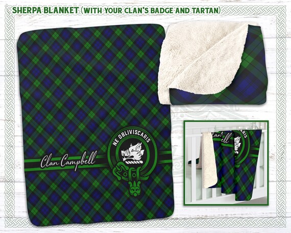 Clan Crawford Scottish Tartan Throw Blanket Plaid Tartan Blanket