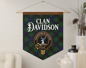 Davidson Clan Tartan Wimpelbanner, Schots familiewapen muurkunst
