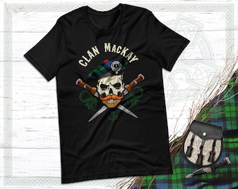 Camiseta con calavera de tartán del clan MacKay, reunión familiar escocesa