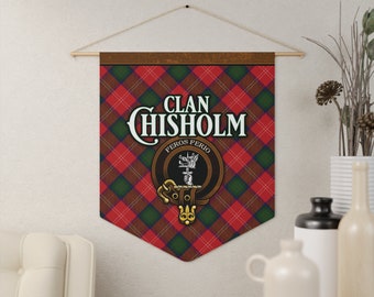 Chisholm Clan Tartan Wimpelkette, Scottish Familienwappen Wandkunst