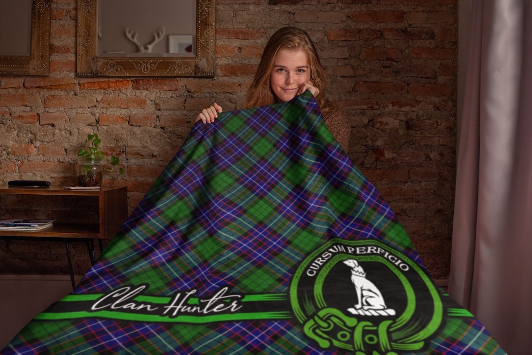 Fox Hunting Family Tartan Coat Of Arms Blankets
