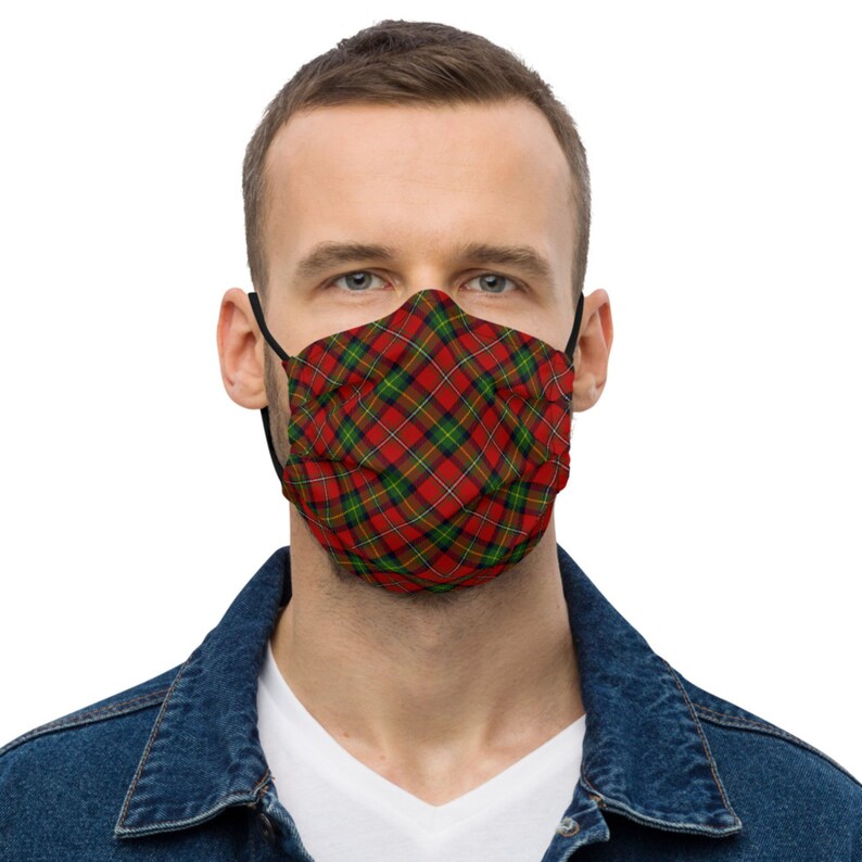 Scottish Clan Bruce Tartan Fabric Face Mask // Unisex Face Etsy