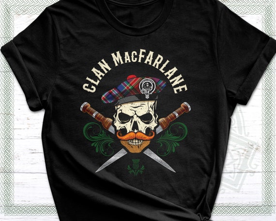 McFarlane Hunting Modern Tartan Crest 2D T-shirt - Alba Skull Style