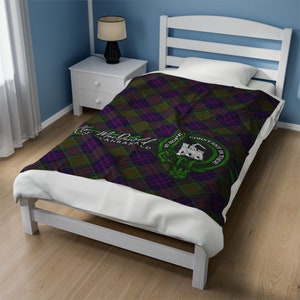Clan MacDonald  of Clanranald Scottish Tartan Throw Blanket, Plaid Tartan Blanket, Soft Blanket, Coat of Arms, MacDonald Last Name, Sherpa