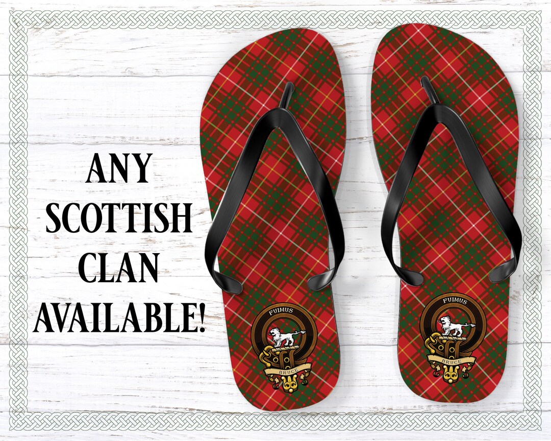 Personalized Scottish Clan Flip Flops, Custom Sandals, Scottish Tartan ...