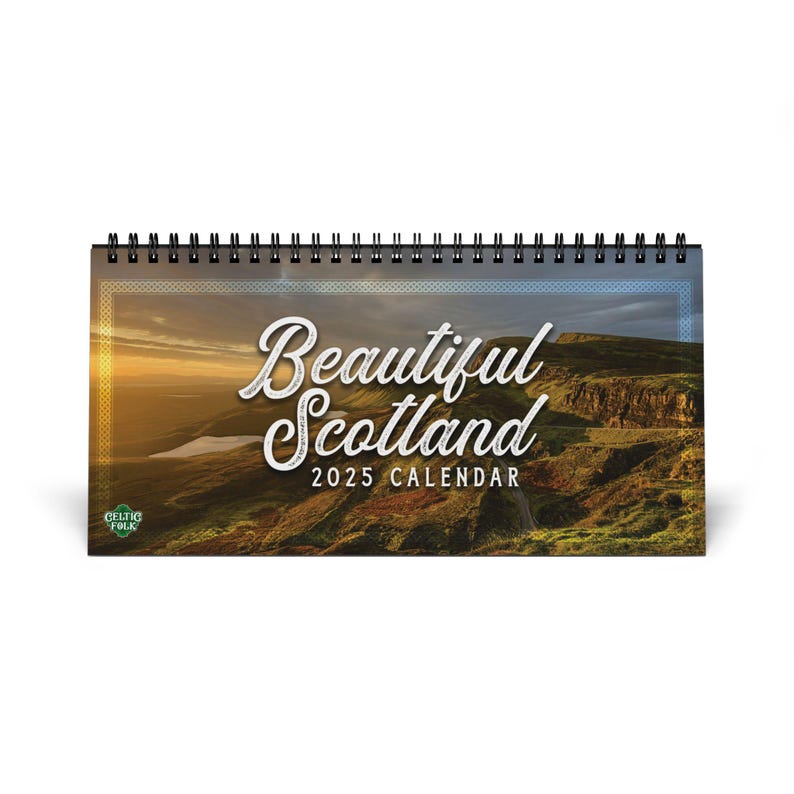 Scotland 2025 Desk Calendar, Beautiful Scottish Landscape Home Office