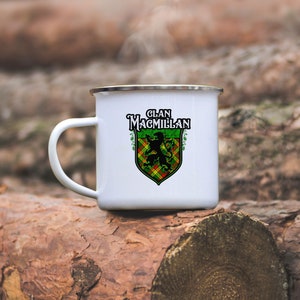 Camping Mug // Clan MacMillan Scottish Tartan Lion Rampant Camp Mug // MacMillan Tartan // MacMillan Gift // Coffee Mug // Scottish Mug